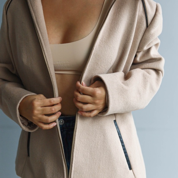 Cozy Neutral Fleece Collar Coat - Picture 2 of 6